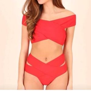 Hazel and Olive Off the Shoulder Swimsuit